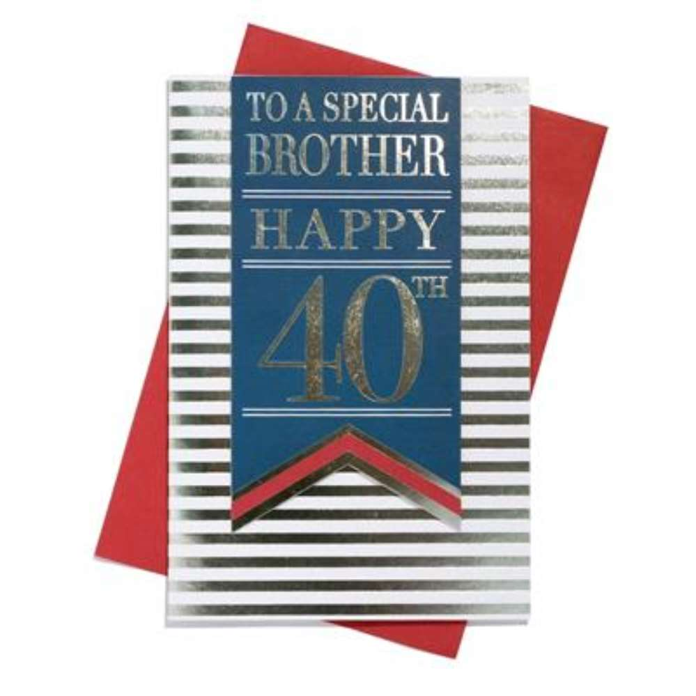 6pk Cards C75 Birthday Age 40 Brother - Tiger Feet Ireland