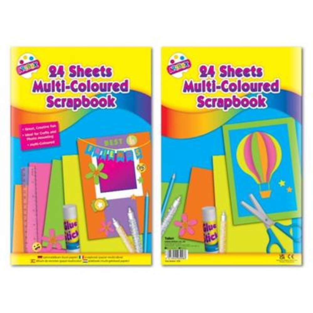 6pk Multi Coloured Scrapbook 24sheet - Tiger Feet Ireland