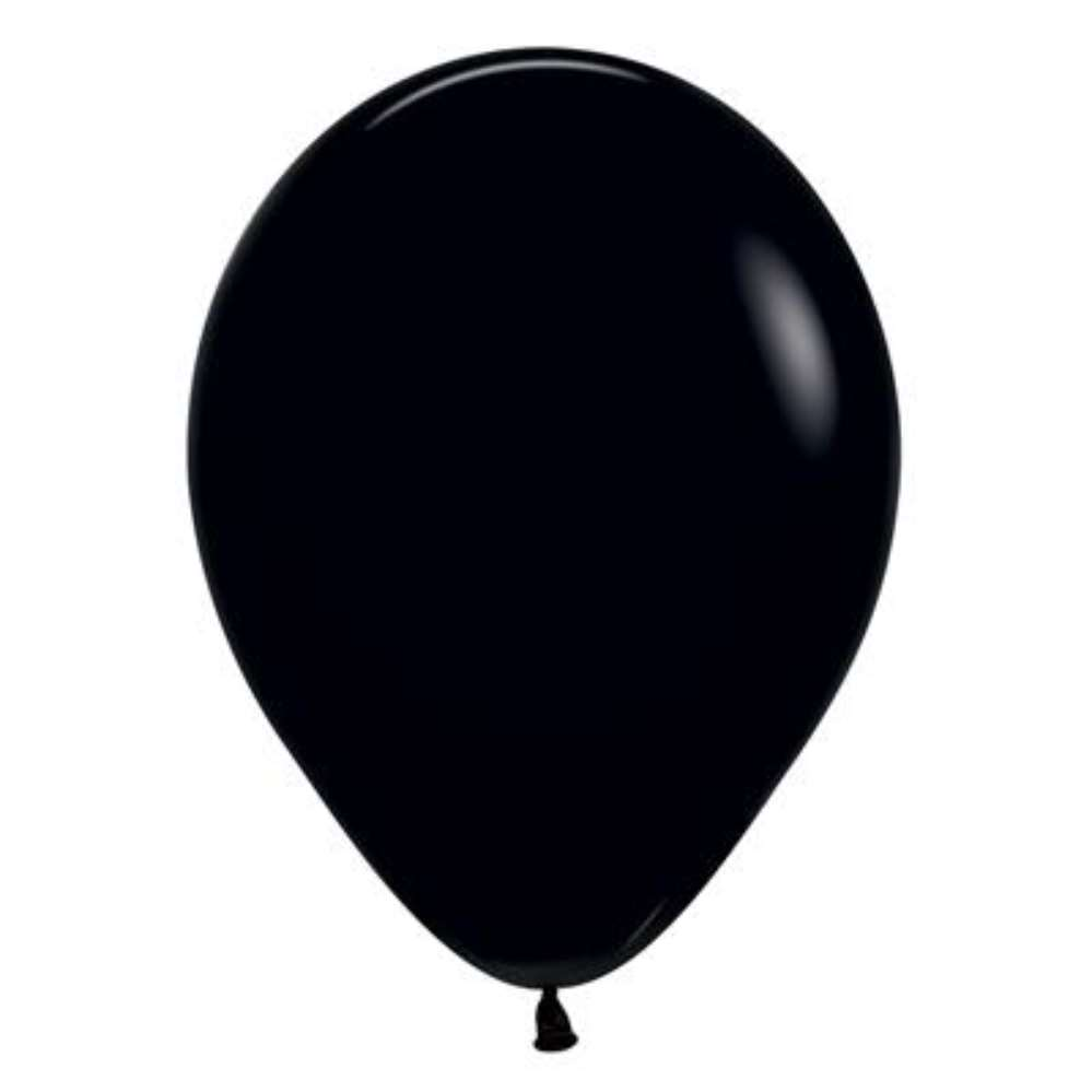 50ct Latex Balloon 12in Black Sempertex - Tiger Feet Ireland
