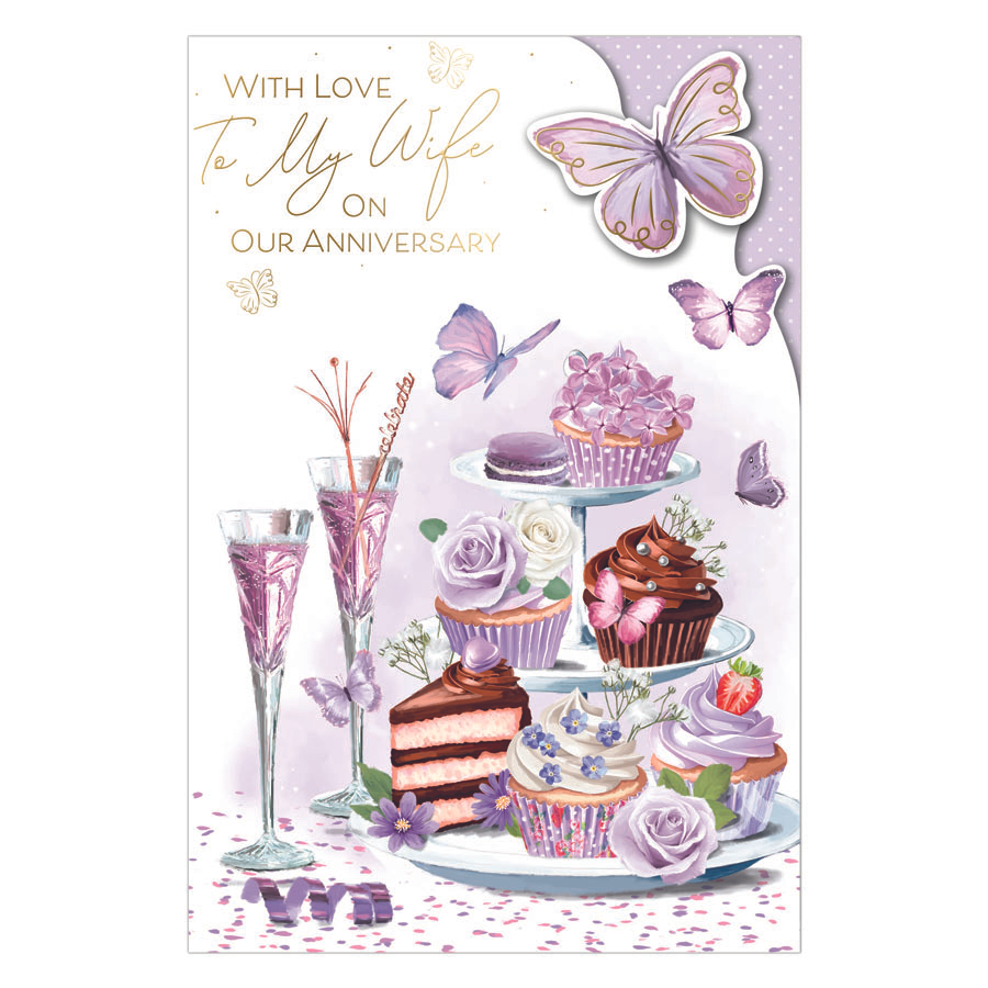 6pk Cards C75 Wife Anniversary - Tiger Feet Ireland