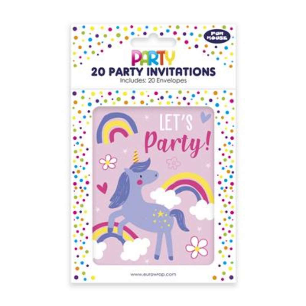 20 Unicorn Party Invites - Tiger Feet Ireland