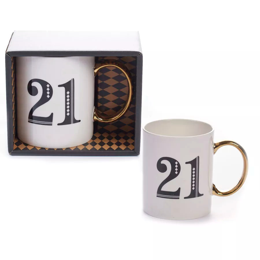Age 21 Art Deco Mug - Tiger Feet Ireland