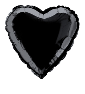 Foil Balloon 18" Heart Black - Tiger Feet Ireland