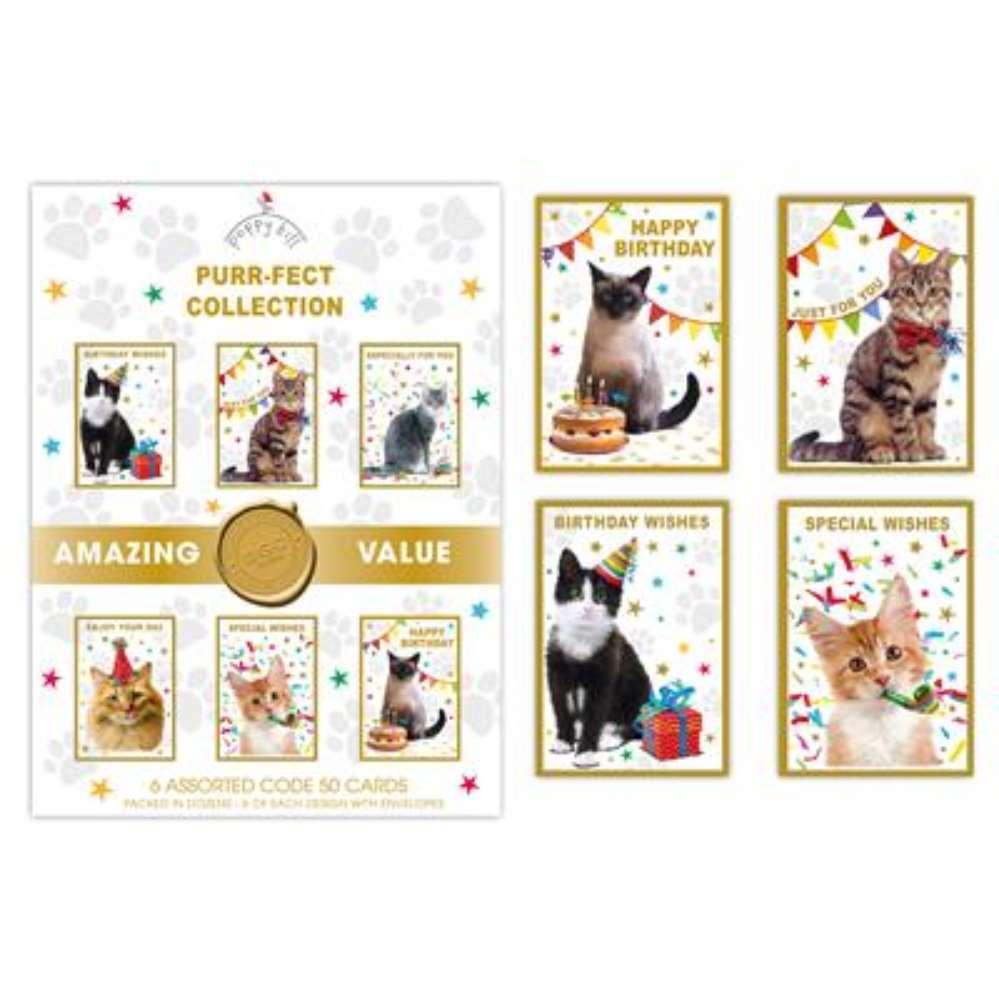 72pk (6x12) Assorted Cards C50 Birthday - Tiger Feet Ireland