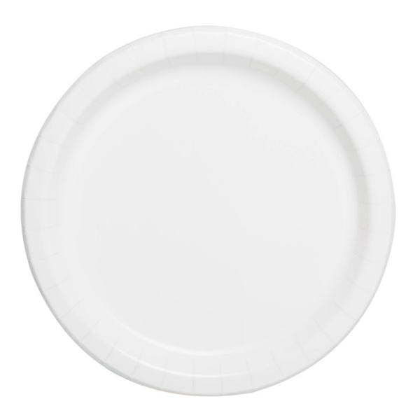 16ct Round Paper Plates 9" Bright White - Tiger Feet Ireland