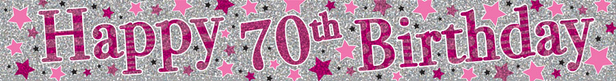6pk Banners Birthday Age 70 - Tiger Feet Ireland