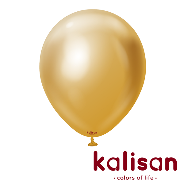 25ct Latex Balloon 18" Mirror Gold Kalisan - Tiger Feet Ireland