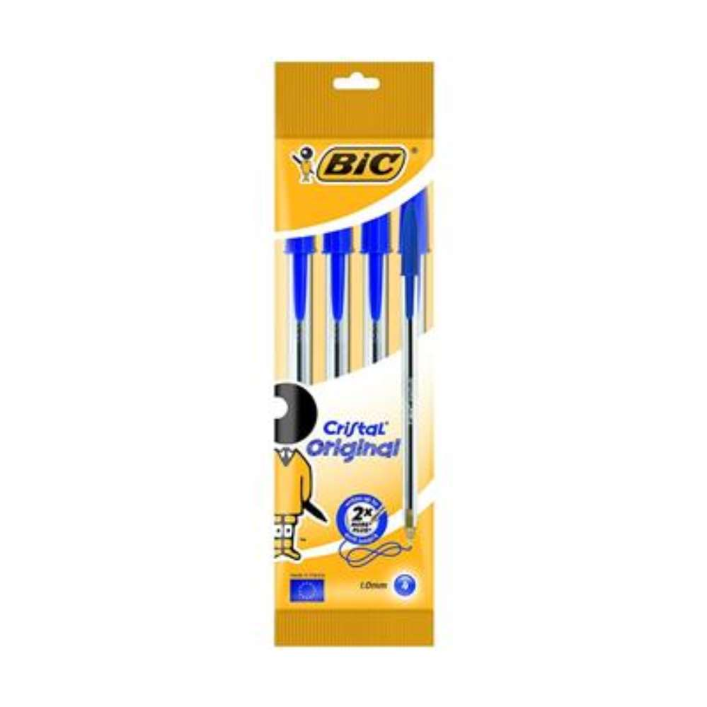 4pk BIC Cristal Pen Blue - Tiger Feet Ireland