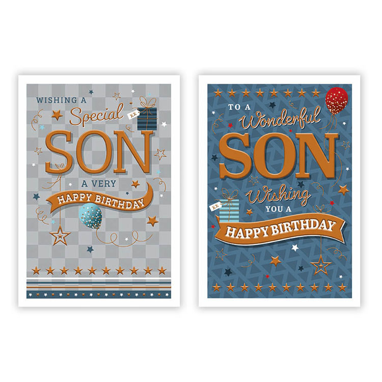 12pk Cards C50 Birthday Son - Tiger Feet Ireland