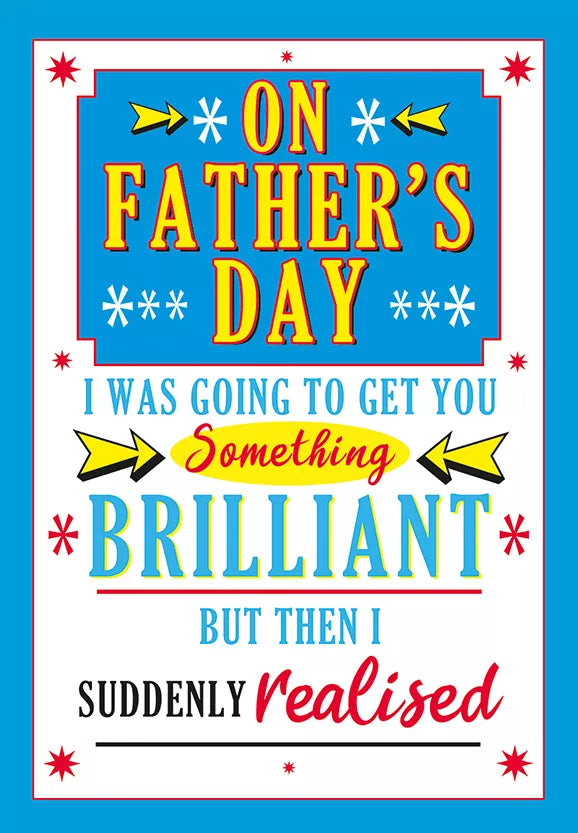 6pk Cards FD C75 Father's Day Text On Blue - Tiger Feet Ireland