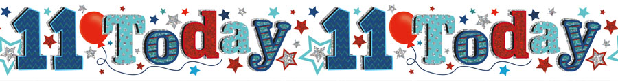 6pk Banners Birthday Age 11 - Tiger Feet Ireland