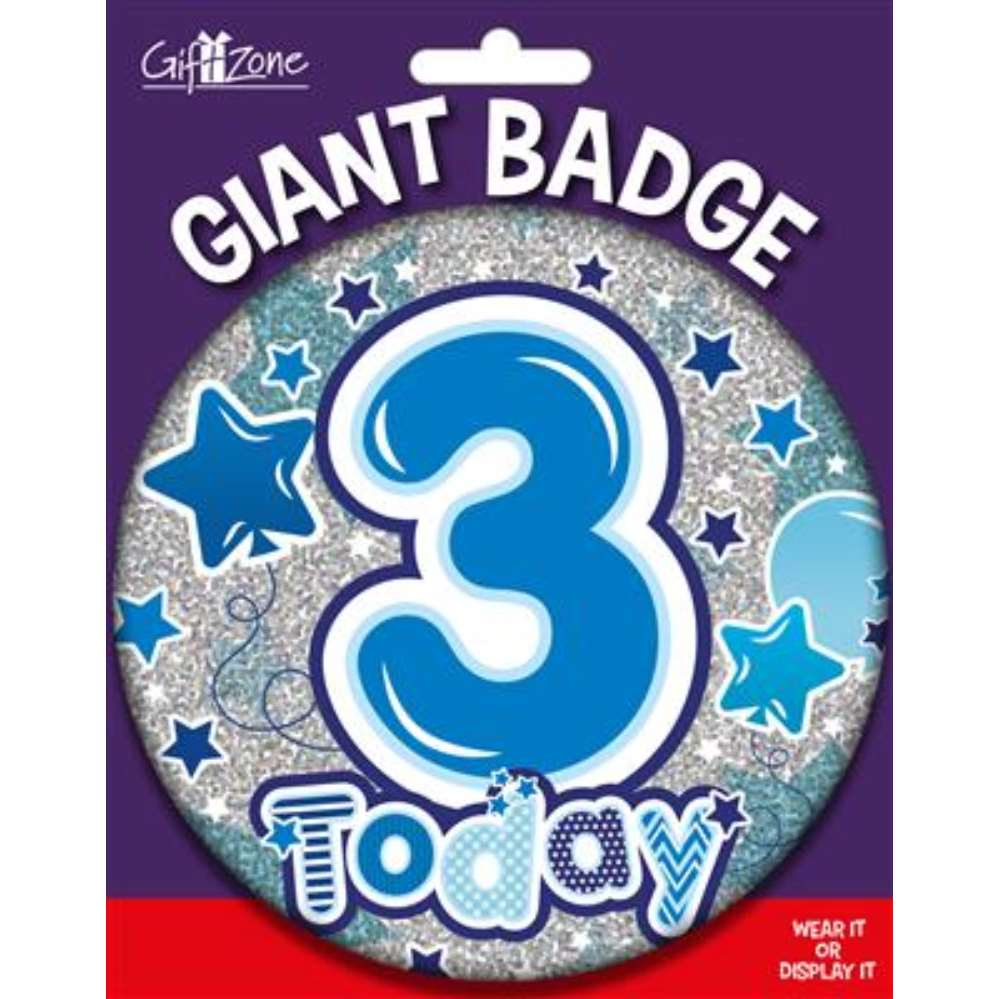 6pk Big Badges Birthday Age 3 - Tiger Feet Ireland