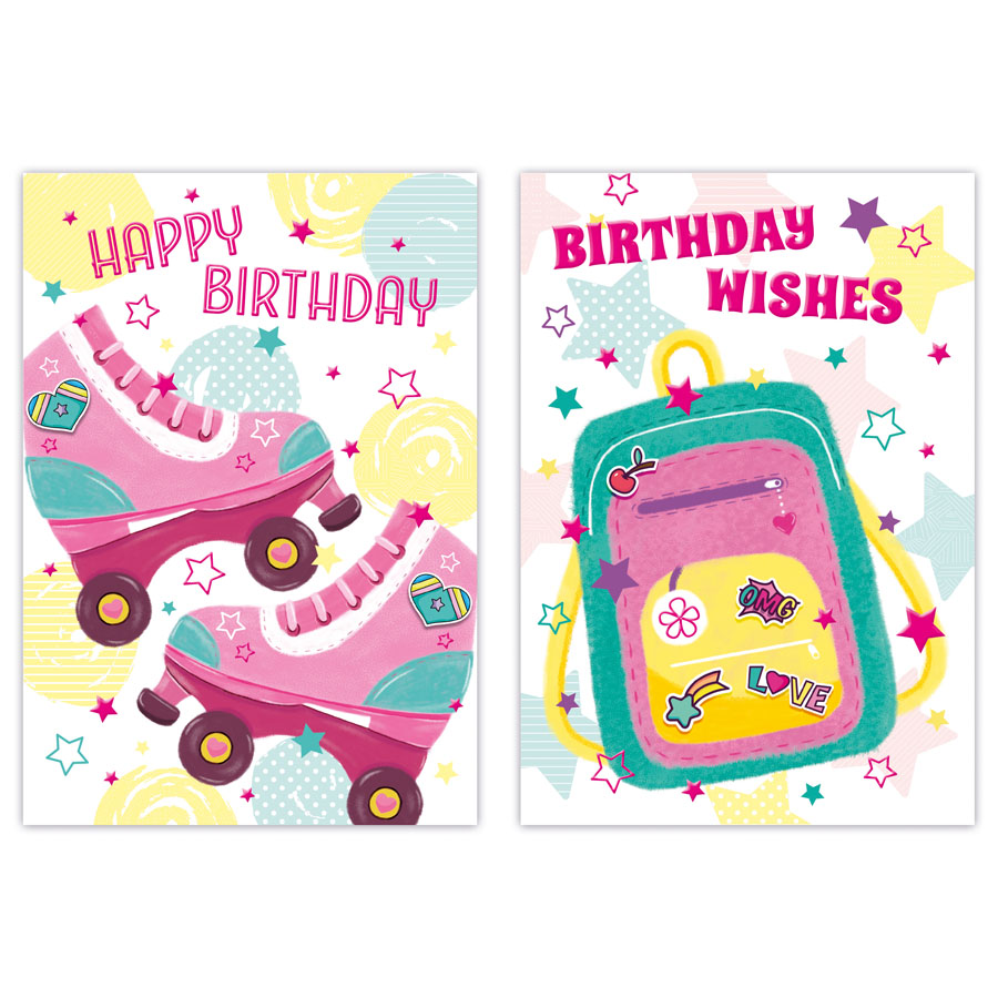 12pk Cards C50 Birthday Open - Tiger Feet Ireland