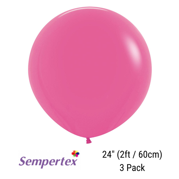 3pk 24in Latex Balloon Fash Fuchsia Sempertex - Tiger Feet Ireland