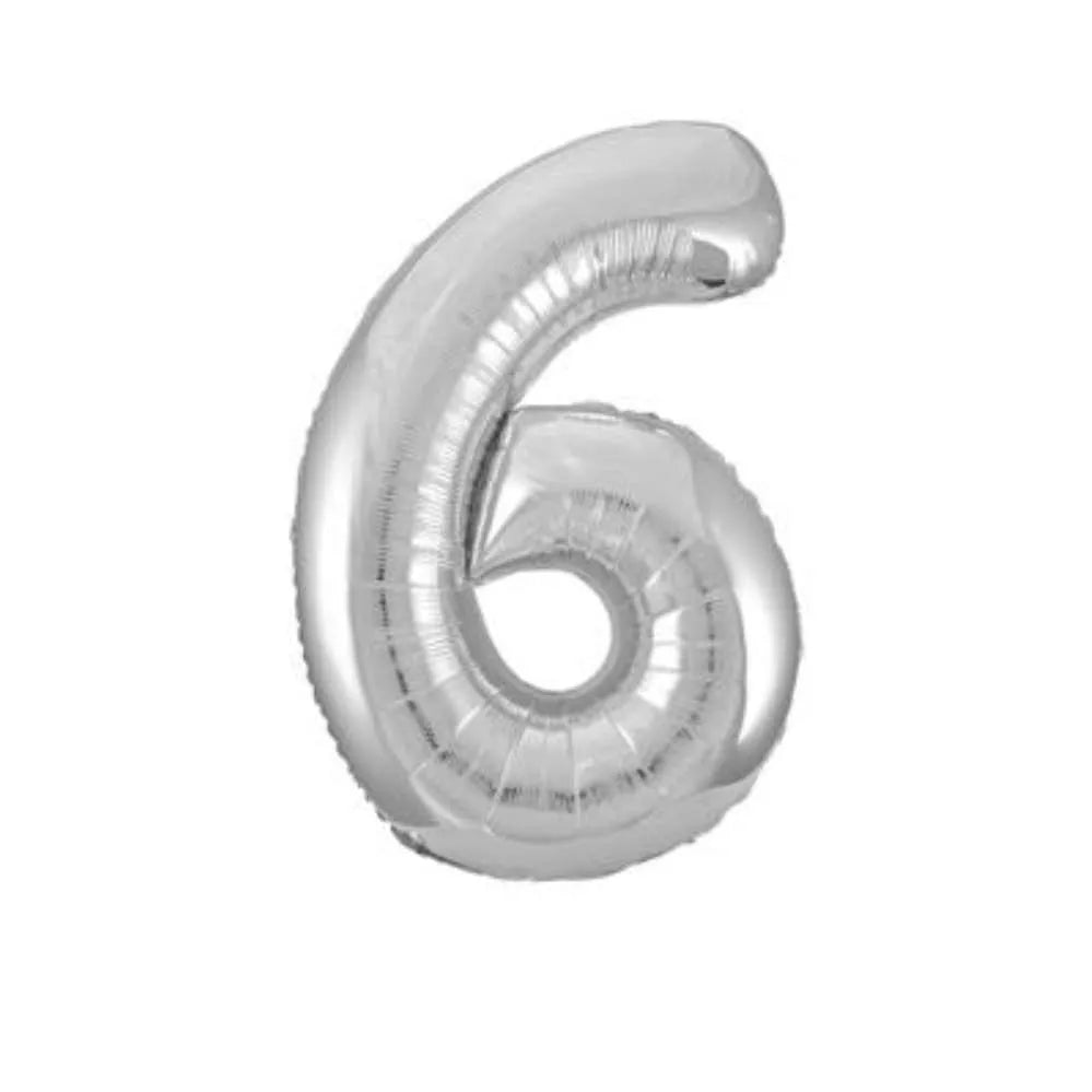 Foil Balloons 34" Big Numbers Silver - Tiger Feet Ireland