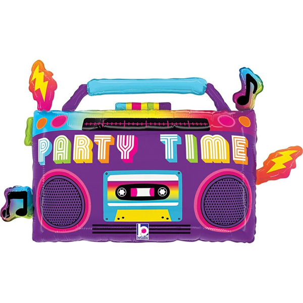 Foil Balloon 29" Supershape Party Time Boom Box - Tiger Feet Ireland