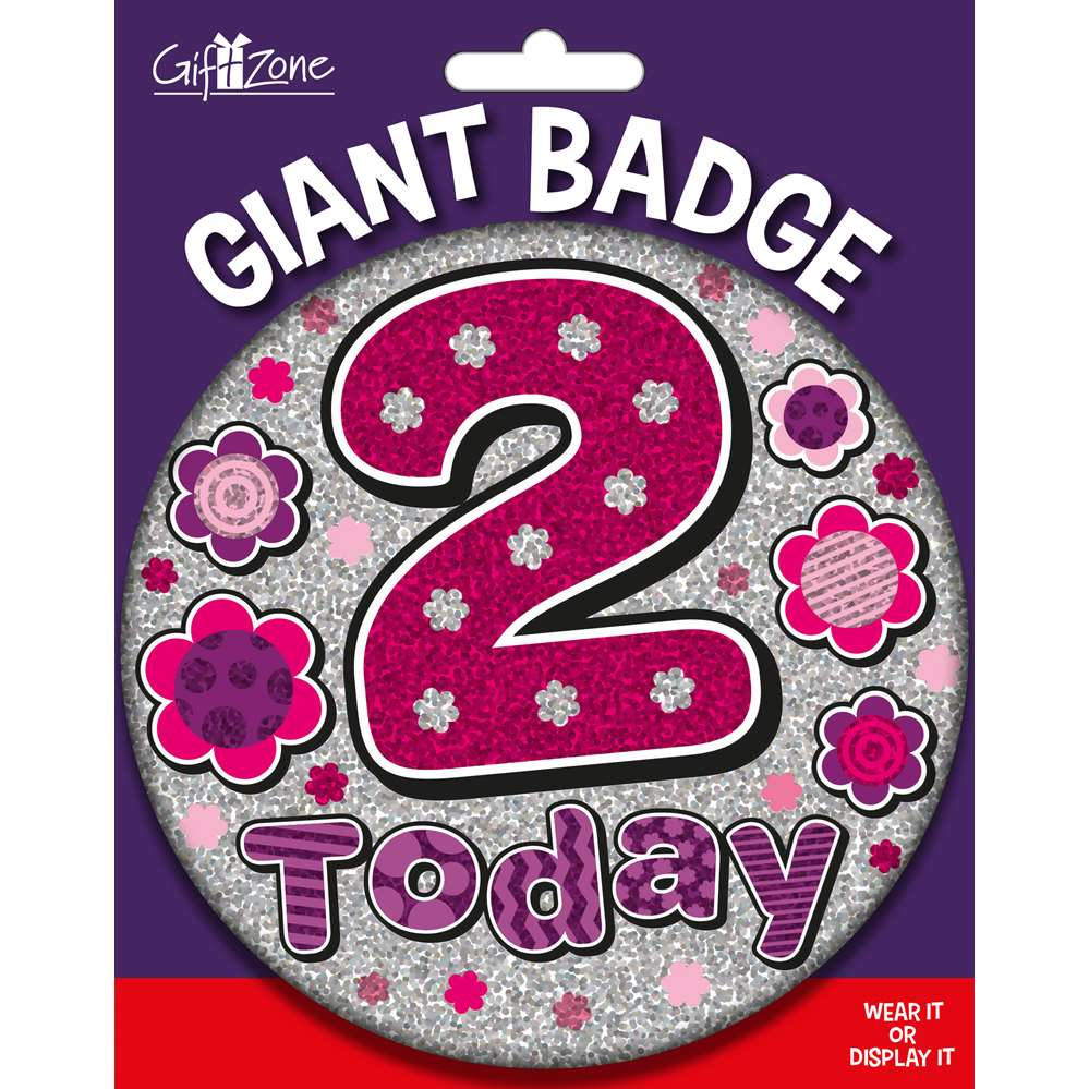 6pk Big Badges Birthday Age 2 - Tiger Feet Ireland