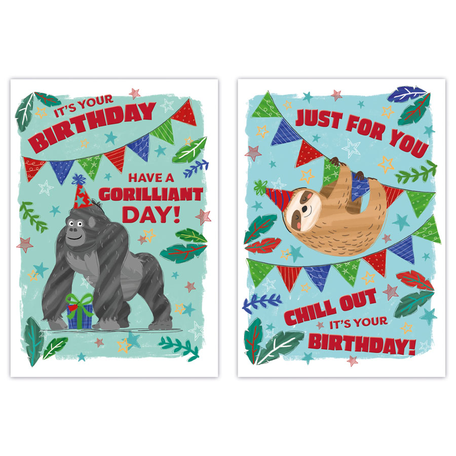 12pk Cards C50 Birthday Open - Tiger Feet Ireland