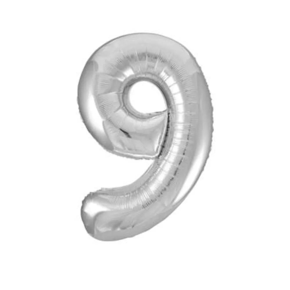Foil Balloons 34" Big Numbers Silver - Tiger Feet Ireland