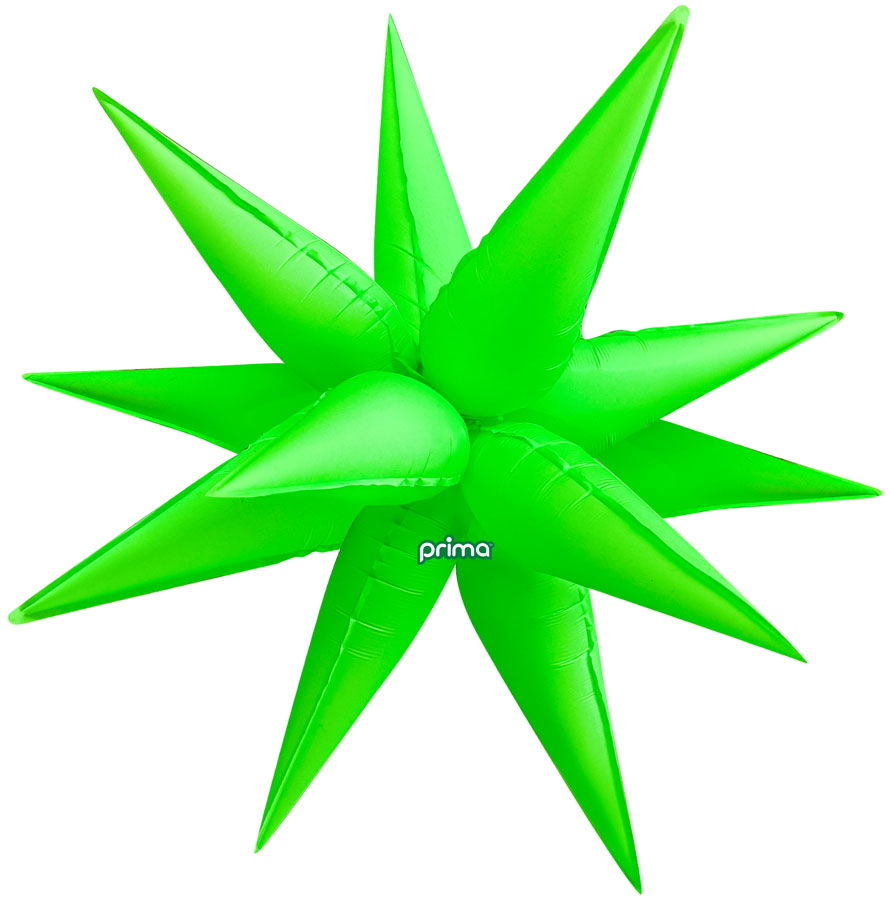 Foil Balloon 40" Shape Electric Green Starburst - Tiger Feet Ireland