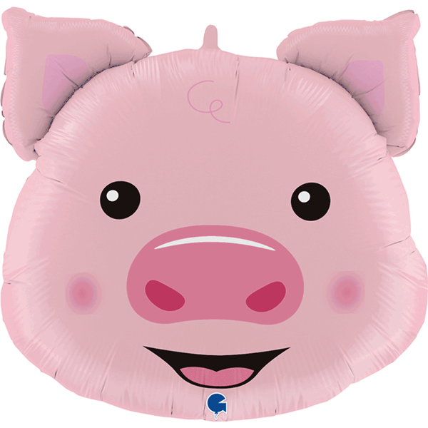 Foil Balloon 24" Supershape Pig Head - Tiger Feet Ireland