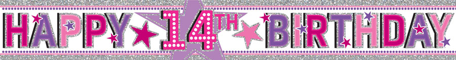 6pk Banners Birthday Age 14 - Tiger Feet Ireland