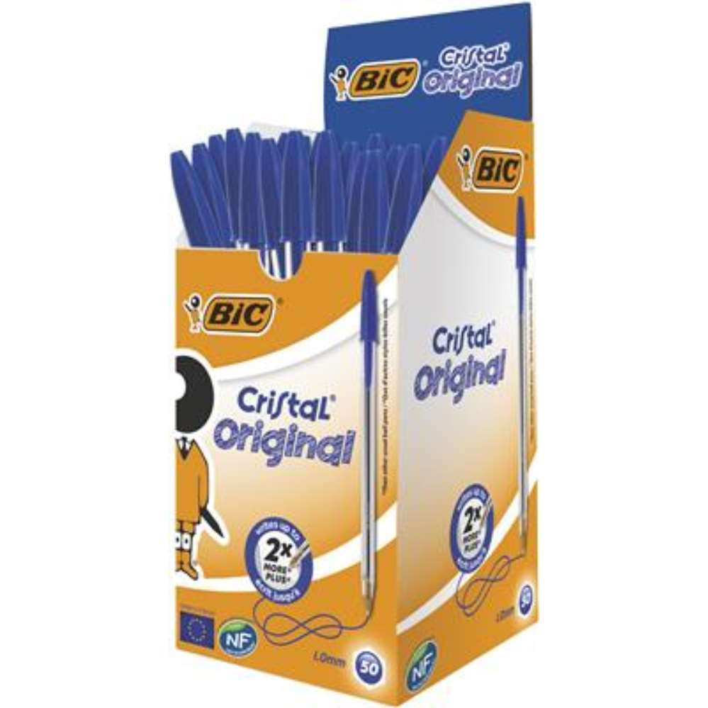 50pk BIC Cristal Pens Blue - Tiger Feet Ireland