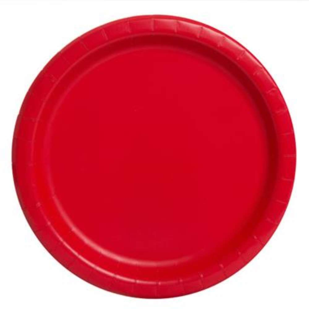 16ct Paper Plates 9" Round Ruby Red - Tiger Feet Ireland