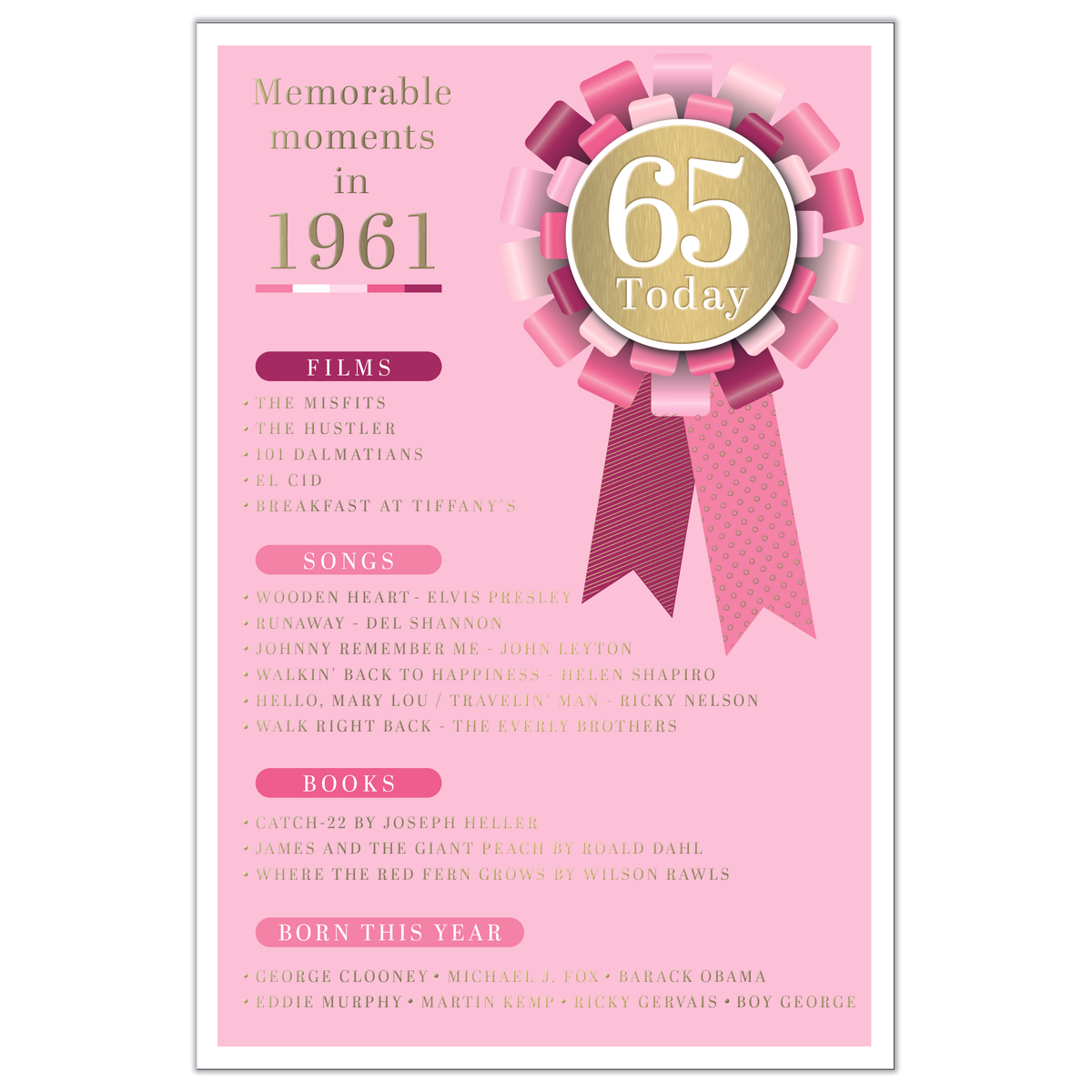 6pk Cards C75 Birthday Age 65 - Tiger Feet Ireland
