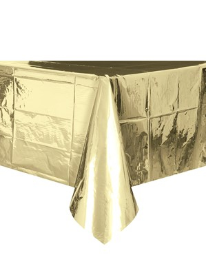 Plastic Tablecover 54" x 108" Gold Foil - Tiger Feet Ireland