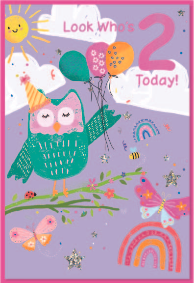 6pk Cards C50 2nd Birthday - Tiger Feet Ireland