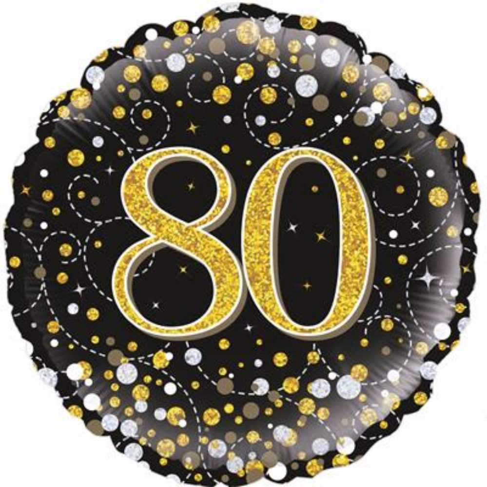 Foil Balloon 18" Round Age 80 - Tiger Feet Ireland