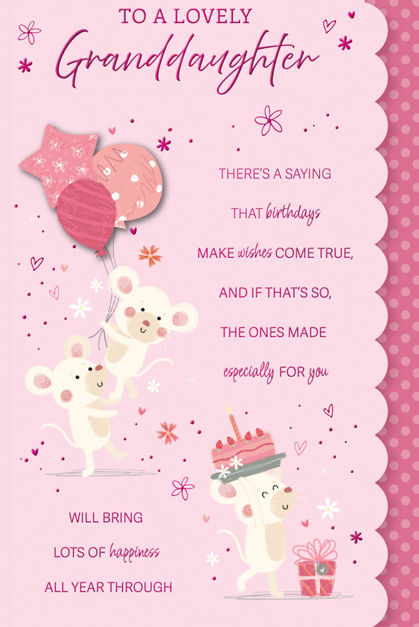 6pk Cards C75 Birthday Granddaughter - Tiger Feet Ireland