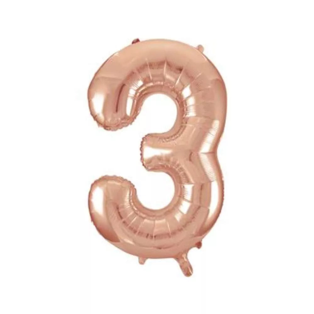 Foil Balloon 34" Big Number Rose Gold - Tiger Feet Ireland