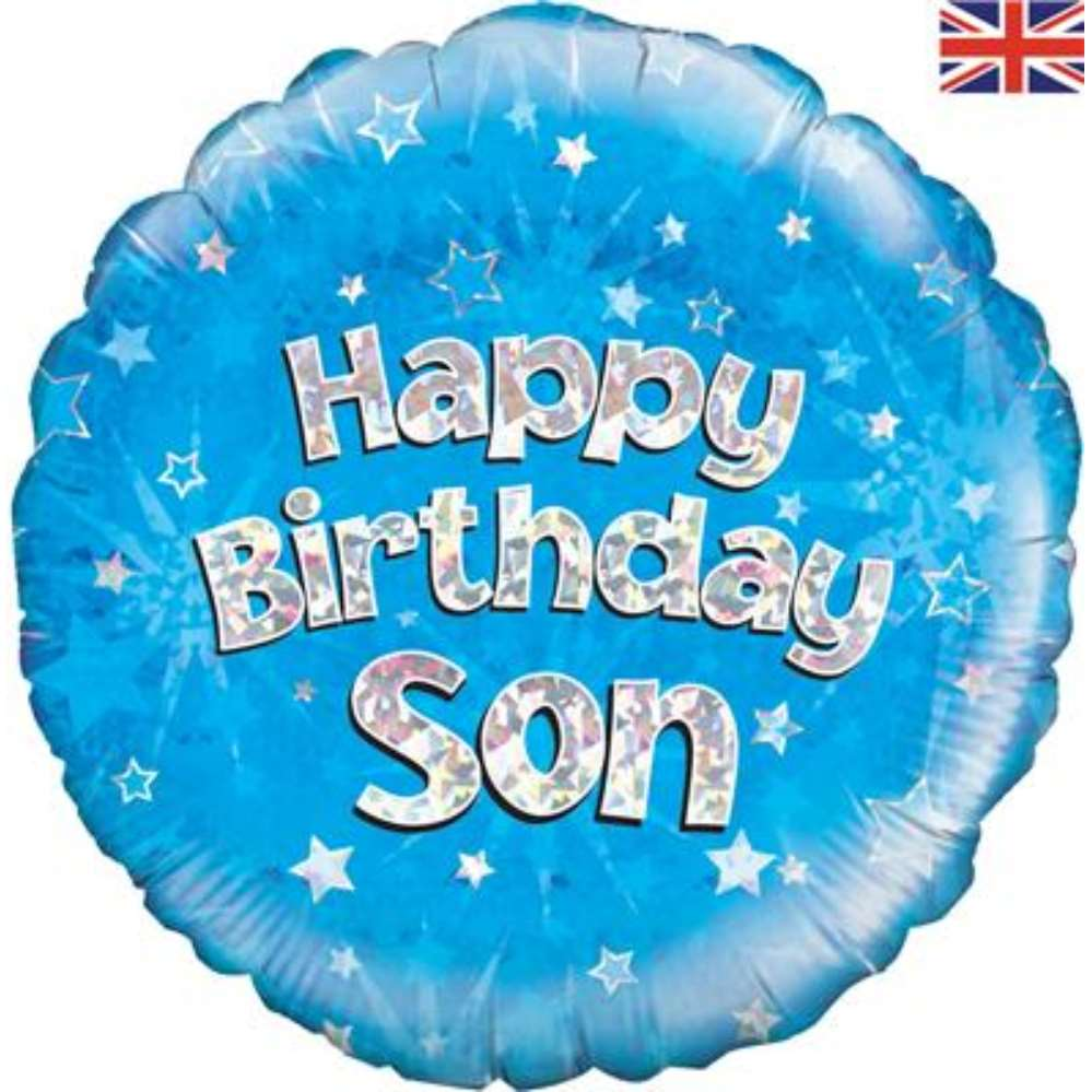 Foil Balloon 18" Happy Birhday Son - Tiger Feet Ireland