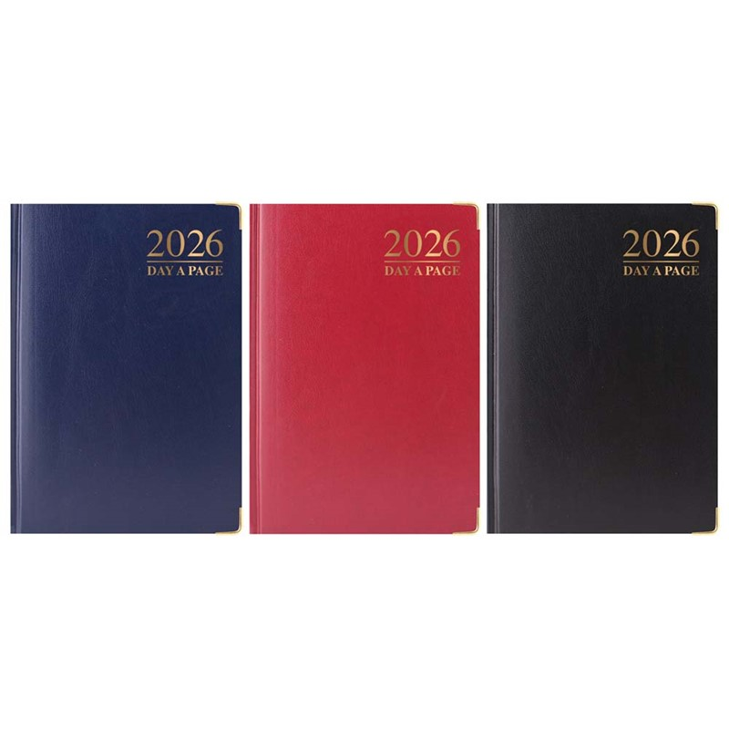 2026 A5 Diary Page A Day Padded Gilt Edge - Tiger Feet Ireland