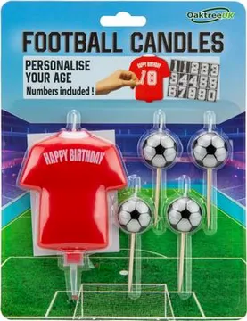 Oaktree Party Candles Red Football 8cm - Tiger Feet Ireland