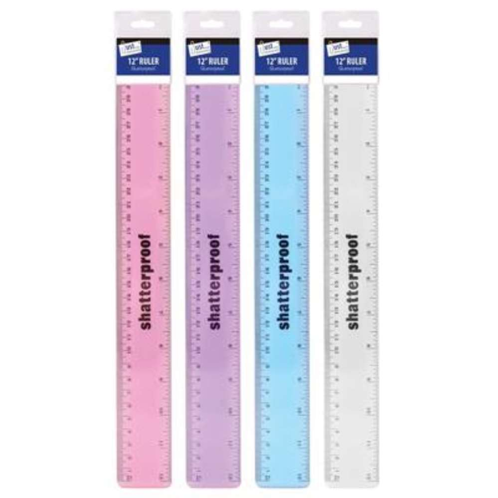 12pk Shatterproof Metallic Ruler 12" - Tiger Feet Ireland