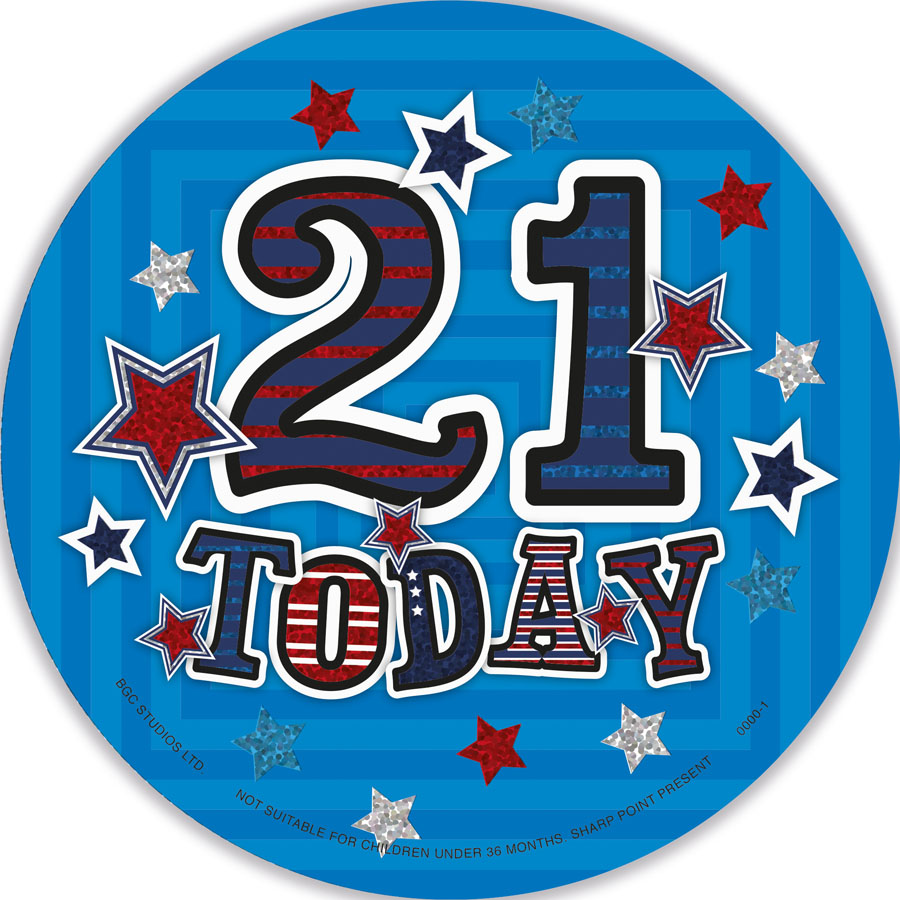 6pk Big Badges Birthday Age 21 - Tiger Feet Ireland
