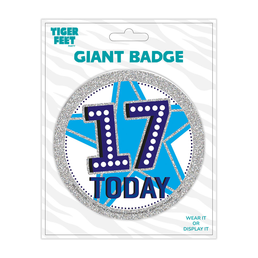 6pk Big Badges Birthday Age 17 - Tiger Feet Ireland