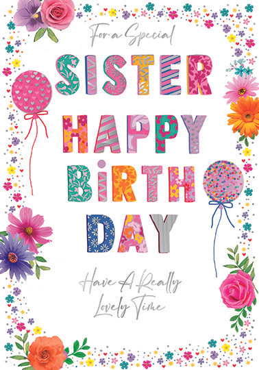 6pk Cards C50 Birthday Sister - Tiger Feet Ireland