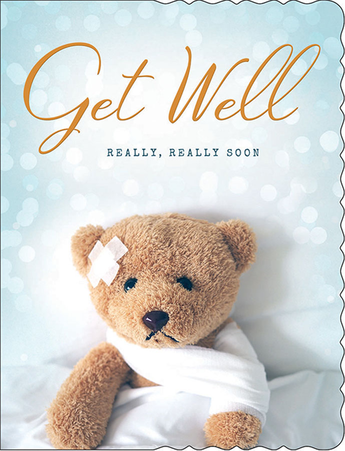 6pk Cards ED C50 Get Well Teddy - Tiger Feet Ireland