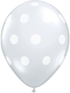 25ct Latex Balloons 18" Stuffing Big Polka Dots - Tiger Feet Ireland