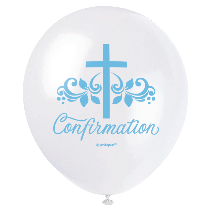 8pk Latex Balloon 12" Cross Communion White & Pink - Tiger Feet Ireland