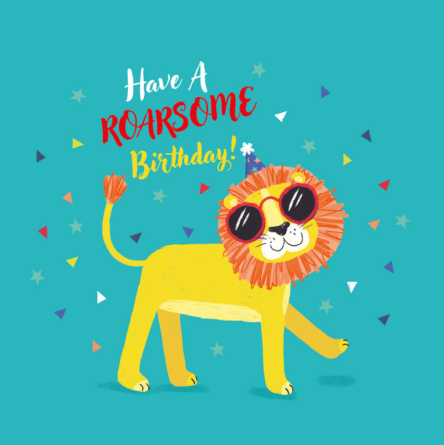 6pk Cards Square Birthday Open - Tiger Feet Ireland