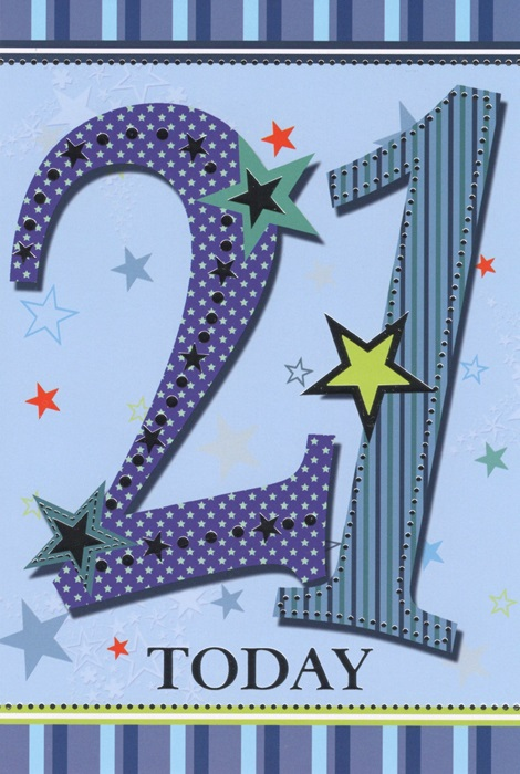 6pk Cards C50 Birthday Age 21 - Tiger Feet Ireland