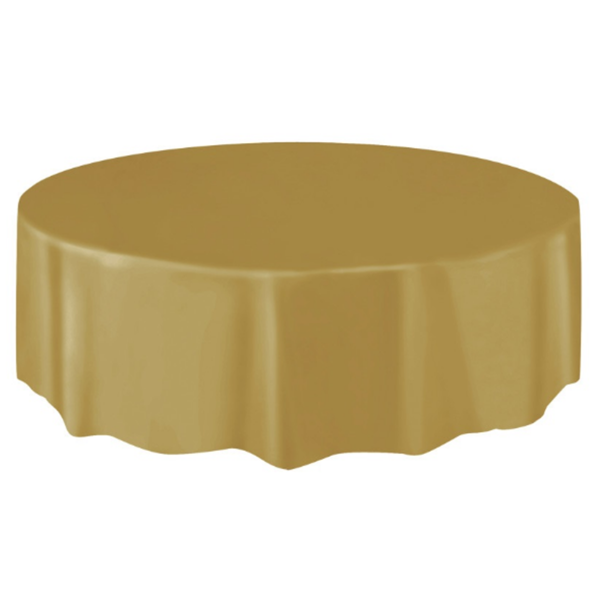 Plastic Round Tablecover 84" Gold - Tiger Feet Ireland