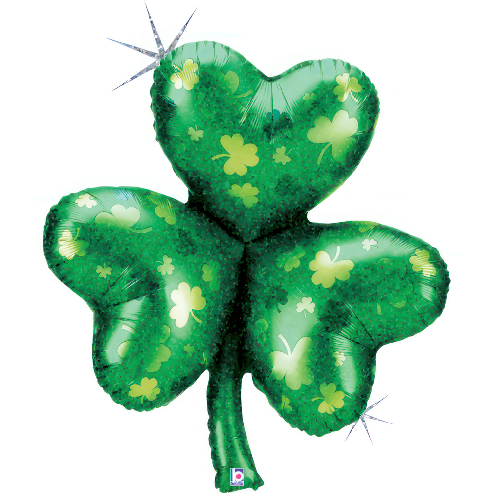 Foil Balloon 35" Shape Shamrock - Tiger Feet Ireland