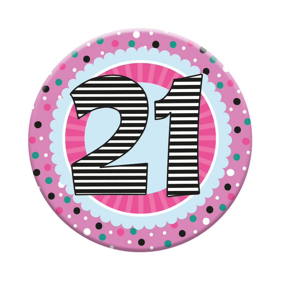 6pk Small Badges Birthday Age 21 - Tiger Feet Ireland