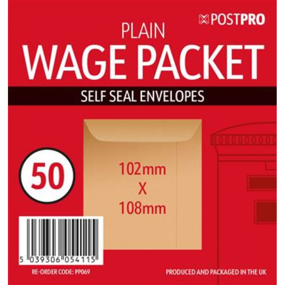 50pk Wage Envelopes Plain - Tiger Feet Ireland